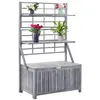 Image de Boîte de rangement avec treillis Gris 99x55x160cm Acacia solide