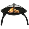 Image de vidaXL Vuurschaal en barbecue 2-in-1 met pook 56x56x49 cm staal313352