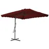 Image de vidaXL Parasol met stalen paal 250x250x230 cm bordeauxrood312514