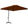Image de vidaXL Parasol met stalen paal 250x250x230 cm terracottakleurig312515