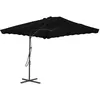 Image de vidaXL Parasol met stalen paal 250x250x230 cm zwart312516