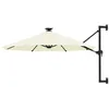 Image de vidaXL Wandparasol met LED's 300 cm zandkleurig312522