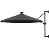 Image de vidaXL Wandparasol met LED's 300 cm antracietkleurig312524