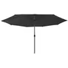 Image de vidaXL Parasol met LED-verlichting 400 cm zwart312536