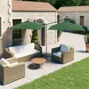 Image de vidaXL Parasol dubbel met stalen paal 600x300 cm groen312554