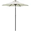 Image de vidaXL Parasol met LED-verlichting 200x211 cm aluminium zandkleurig313557