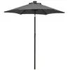 Image de vidaXL Parasol met LED-verlichting 200x211 cm aluminium antracietkleur313559