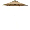 Image de vidaXL Parasol met LED-verlichting 200x211 cm aluminium taupe313560