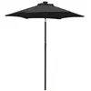 Image de vidaXL Parasol met LED-verlichting 200x211 cm aluminium zwart313563