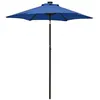 Image de vidaXL Parasol de Jardin avec Lumières LED, Pare-soleil de Patio, Abri de Soleil, Parasol de Terrasse Extérieur, Bleu Azuré 200x211 cm Aluminium