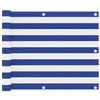 Image de Écran de balcon Blanc et bleu 75x600 cm Tissu Oxford