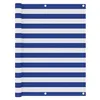 Image de Écran de balcon Blanc et bleu 120x500 cm Tissu Oxford