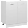 Image de vidaXL Meuble sous-évier 80x46x81,5 cm, Bois reconstitué, Blanc, Armoire de salle de bain, Placard sous évier, Rangement 801196
