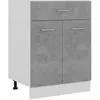 Image de vidaXL Armoire de Plancher à Tiroir, Armoire de Rangement avec Étagère, Meuble de Cuisine Salle à Manger Maison Intérieur, Gris Béton Bois d’Ingénierie