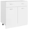 Image de vidaXL Armoire de plancher à tiroir Blanc 80x46x81,5 cm Aggloméré