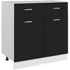 Image de Armoire de plancher à tiroir Noir 80x46x81,5 cm Bois ingénierie