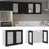 Image de Armoire en verre suspendue Noir 80x31x60 cm Bois d ingénierie