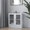 Image de Armoire à vitrine Blanc 82,5x30,5x80 cm Bois d ingénierie