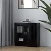 Image de Armoire à vitrine noir 82,5x30,5x80 cm Bois d ingénierie