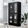 Image de Armoire à vitrine Noir 82,5x30,5x150 cm Bois d ingénierie