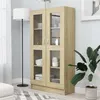 Image de Armoire à vitrine Chêne sonoma 82,5x30,5x150 cm Bois ingénierie