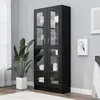 Image de Armoire à vitrine Noir 82,5x30,5x185,5 cm Bois d'ingénierie