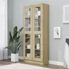 Image de Armoire vitrine Chêne sonoma 82,5x30,5x185,5 cm Bois ingénierie