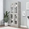 Image de Armoire à vitrine Gris béton 82,5x30,5x185,5 cm Bois ingénierie
