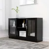 Image de Armoire à vitrine Noir 120x30,5x70 cm Bois d ingénierie
