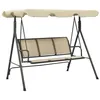 Image de Balancelle de jardin - vidaXL - Anthracite et sable - Acier - 3 personnes - Auvent en polyester