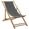 Image de Chaise de terrasse Bambou et toile Gris foncé