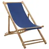 Image de Chaise de terrasse Bambou et toile Bleu marine
