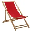 Image de Chaise vidaxl en bambou pliable exterieur H. 62 cm rouge