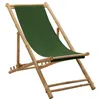 Image de Chaise de terrasse Bambou et toile Vert