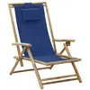 Image de Chaise vidaxl en bambou empilable pliable interieur H. 71 cm bleu