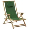 Image de Chaise vidaxl exterieur empilable pliable en bambou H. 71 cm vert