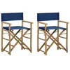 Image de Chaises pliables de directeur lot de 2 Bleu Bambou et tissu