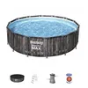 Image de Piscine Hors Sol Bestway 105614ZGSX21 13030L Bois Polyester Gris