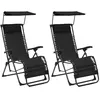 Image de Chaises pliables de terrasse lot de 2 Textilène Noir