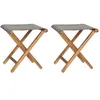 Image de Lot de 2 chaise Vidaxl exterieur pliable en teck H. 46 cm gris