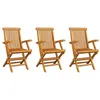 Image de Chaises de jardin lot de 3 Bois de teck massif