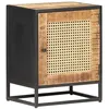 Image de Table de chevet 40x30x50 cm Bois de manguier et canne naturelle