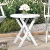Image de vidaXL Table pliable de jardin blanc Ø 46 cm bois d'acacia solide312117