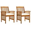 Image de Lot de 2 chaise vidaxl exterieur empilable non pliable en acacia H. 90 cm marron