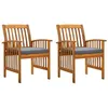 Image de Lot de 2 chaise vidaxl H. 90 cm non pliable en acacia exterieur marron
