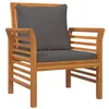 Image de vidaXL Chaises de canapé coussins gris foncé 2pcs Bois d'acacia massif