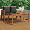 Image de Ensembles de bancs. canapes et tables de jardin VIDAXL bois massif gris 2 pieces 2 personnes