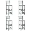 Image de vidaXL Tabourets de bar lot de 4 gris bois d'acacia massif312418