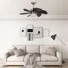 Image de Ventilateur de plafond avec lampe - VIDAXL - 76 cm - 3 vitesses - Marron foncé