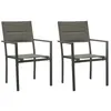 Image de Lot de 2 chaise vidaxl H. 90 cm empilable non pliable en acier exterieur gris